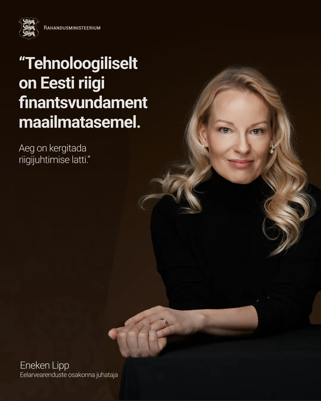 Quote card featuring Eneken Lipp, head of budget development